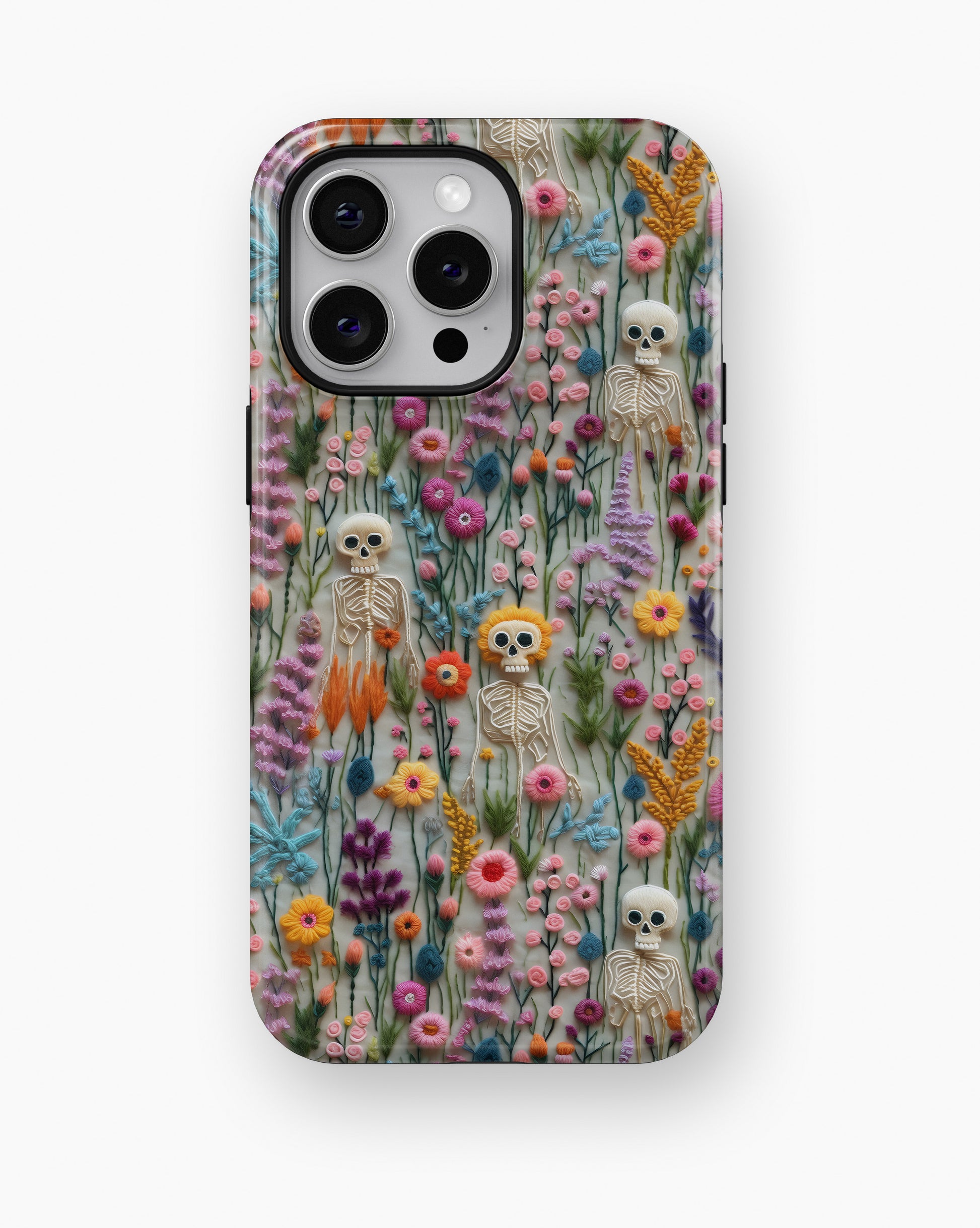 Skeletons In Bloom Halloween MagSafe iPhone Tough Case – Custom Name Option – product image 5