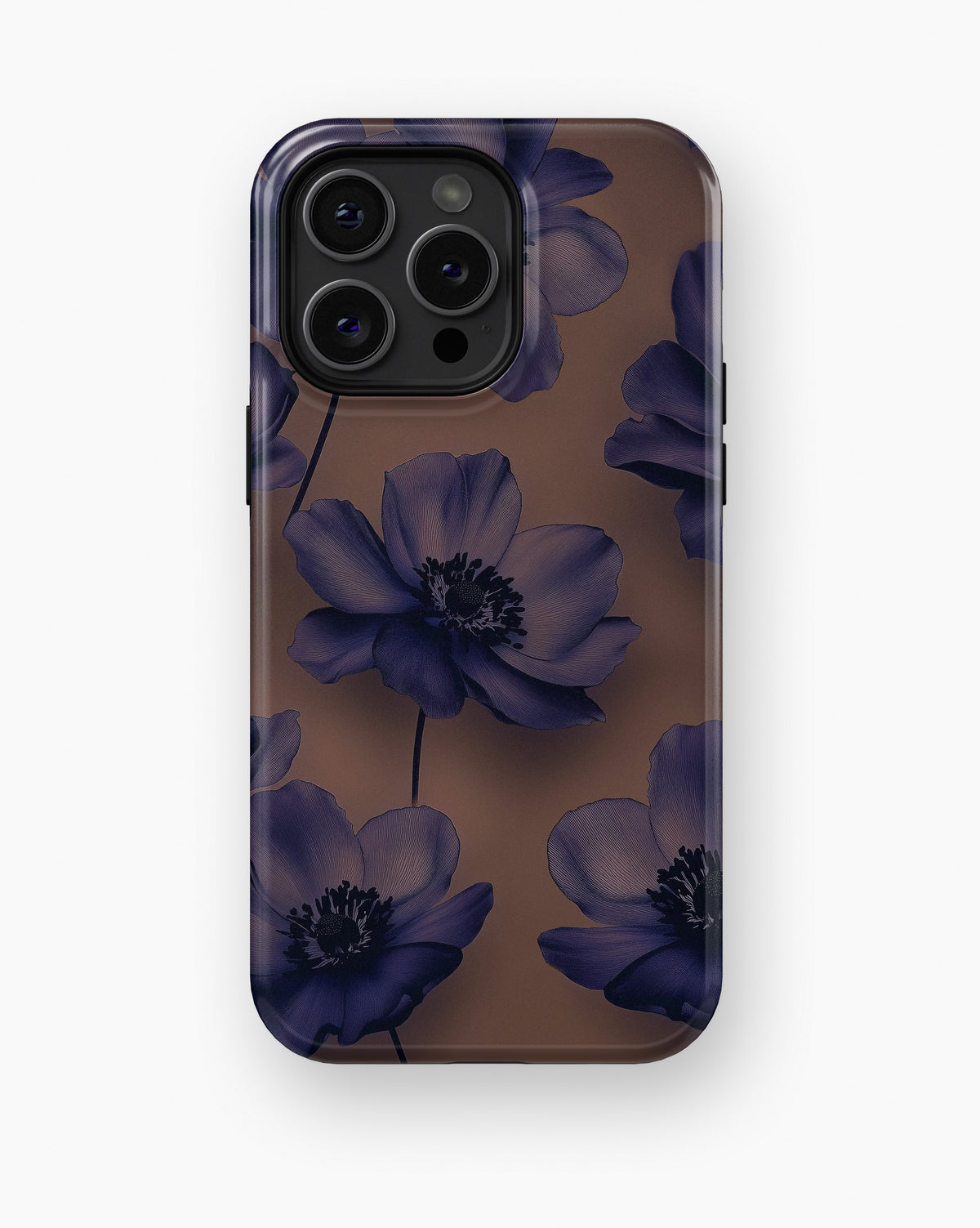 Midnight Violet Bloom Shockproof MagSafe Case for iPhone - iPhone 16 Pro Max (6.9")
