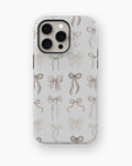 Ivory Coquette Bow Shockproof MagSafe Case for iPhone - iPhone 16 Pro Max (6.9