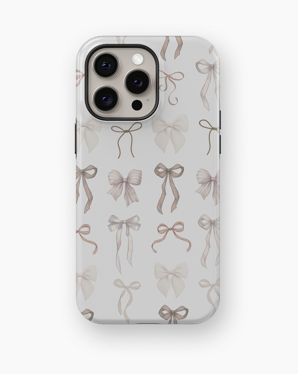 Ivory Coquette Bow Shockproof MagSafe Case for iPhone - iPhone 16 Pro Max (6.9")