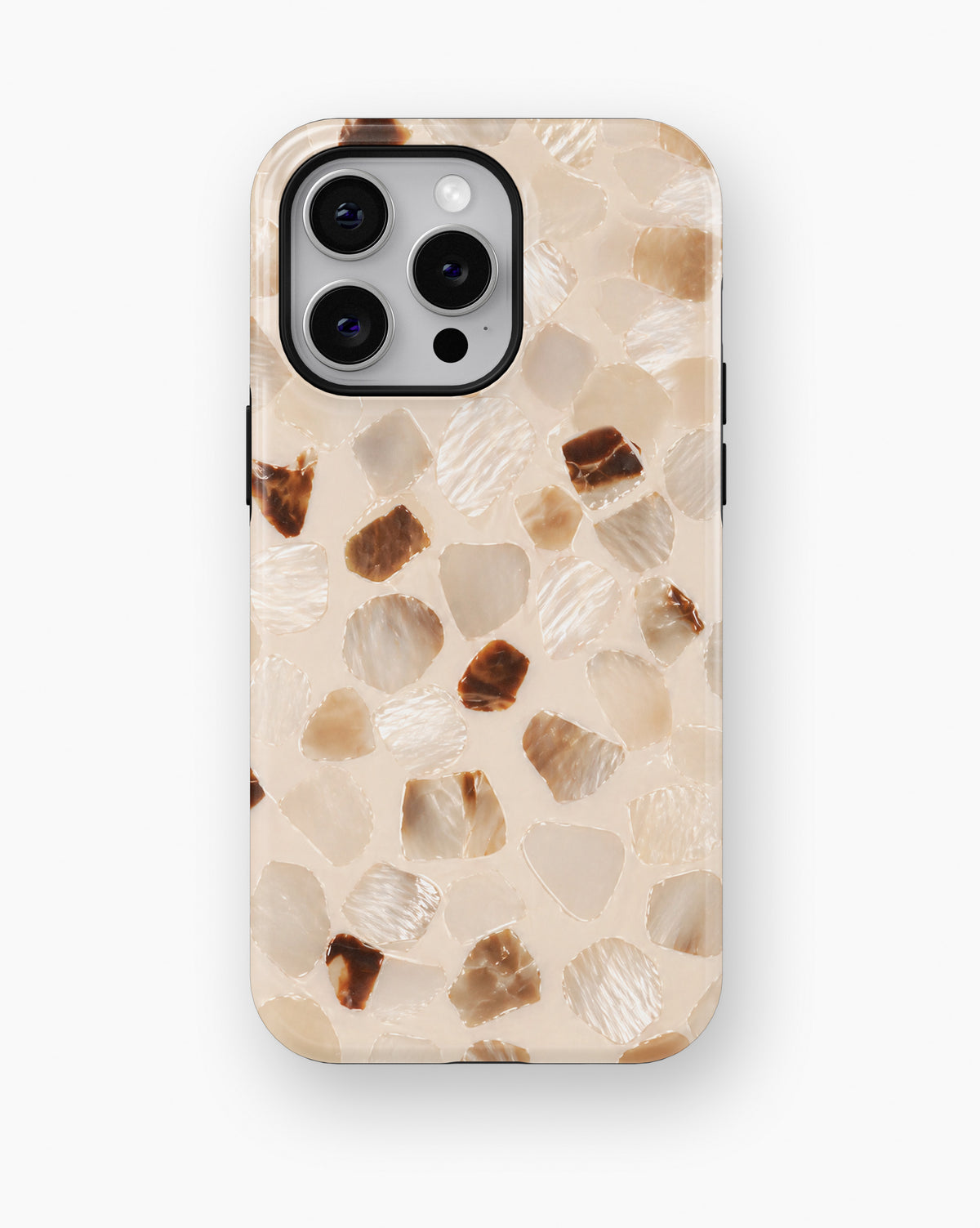 Ivory Pearl Tortoise Shell Shockproof MagSafe Case for iPhone - iPhone 16 Pro Max (6.9")