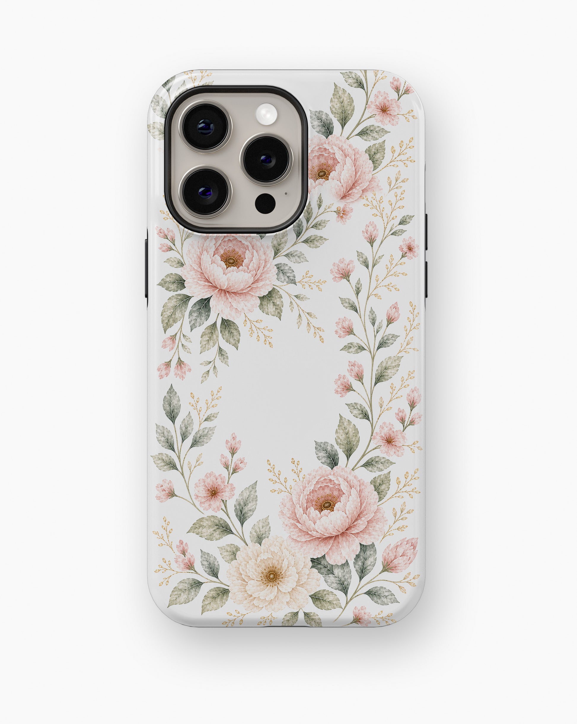 Blush Peony Floral Shockproof MagSafe Case for iPhone - iPhone 16 Pro Max (6.9")