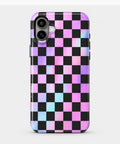 Neon Mirage Checkerboard MagSafe iPhone Tough Case – Custom Name Option – product image 5