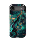 Emerald Marble Luxe MagSafe iPhone Tough Case – Custom Name Option – product image 4
