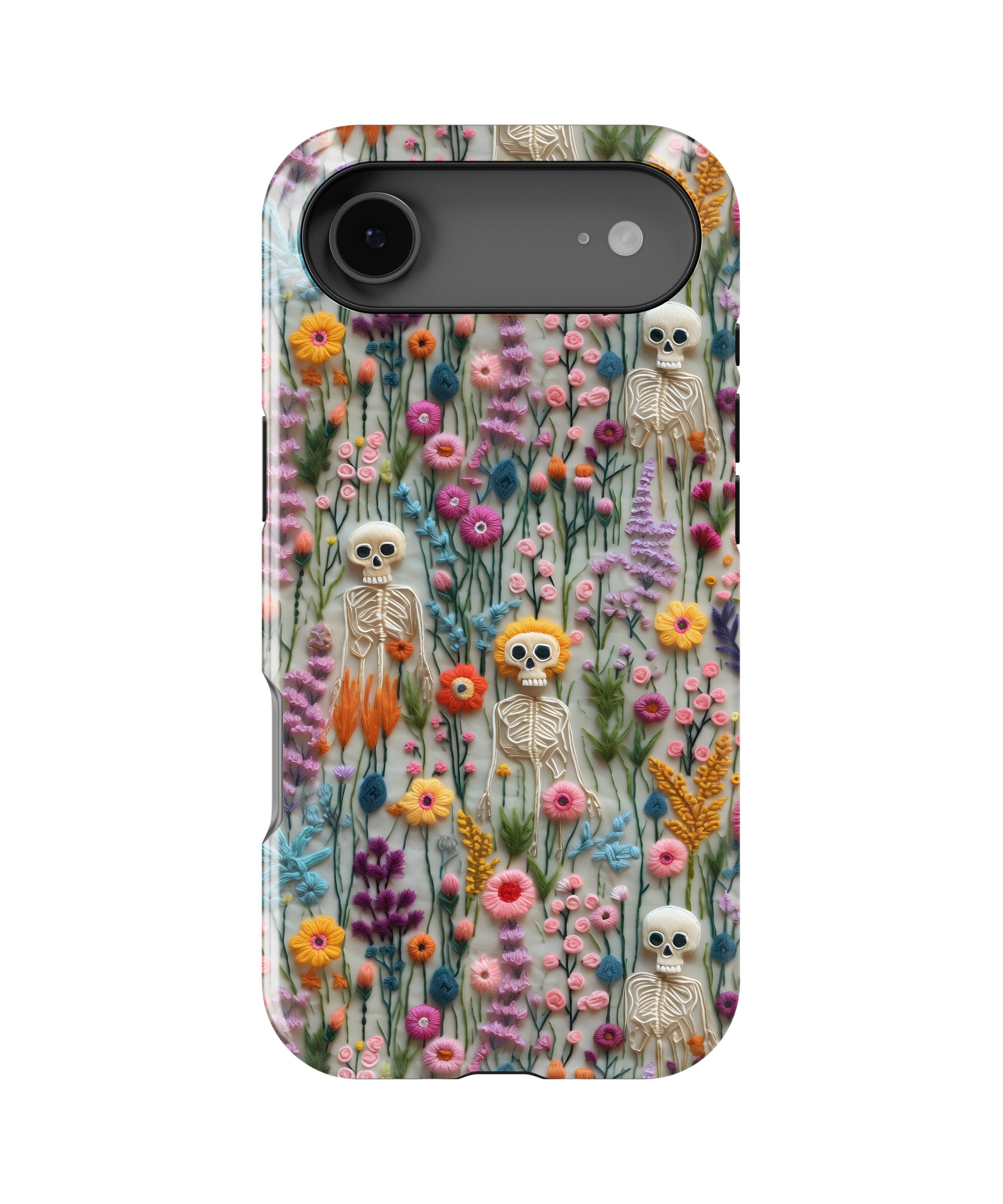 Skeletons In Bloom Halloween MagSafe iPhone Tough Case – Custom Name Option – product image 4