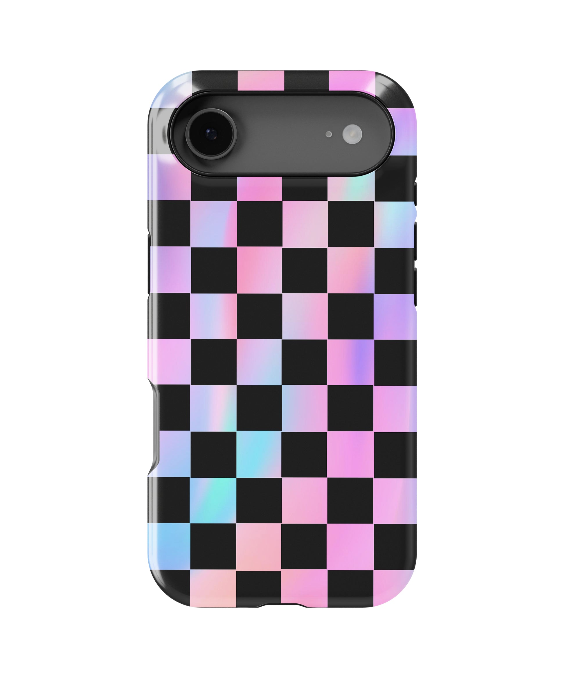 Neon Mirage Checkerboard MagSafe iPhone Tough Case – Custom Name Option – product image 11
