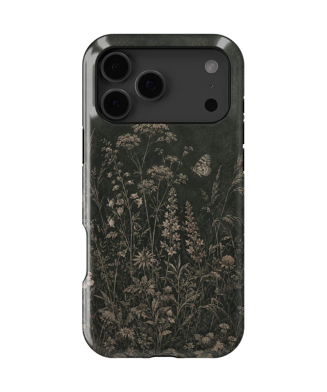 Botanical meadow floral butterfly MagSafe shockproof case for iPhone 17 Pro Max