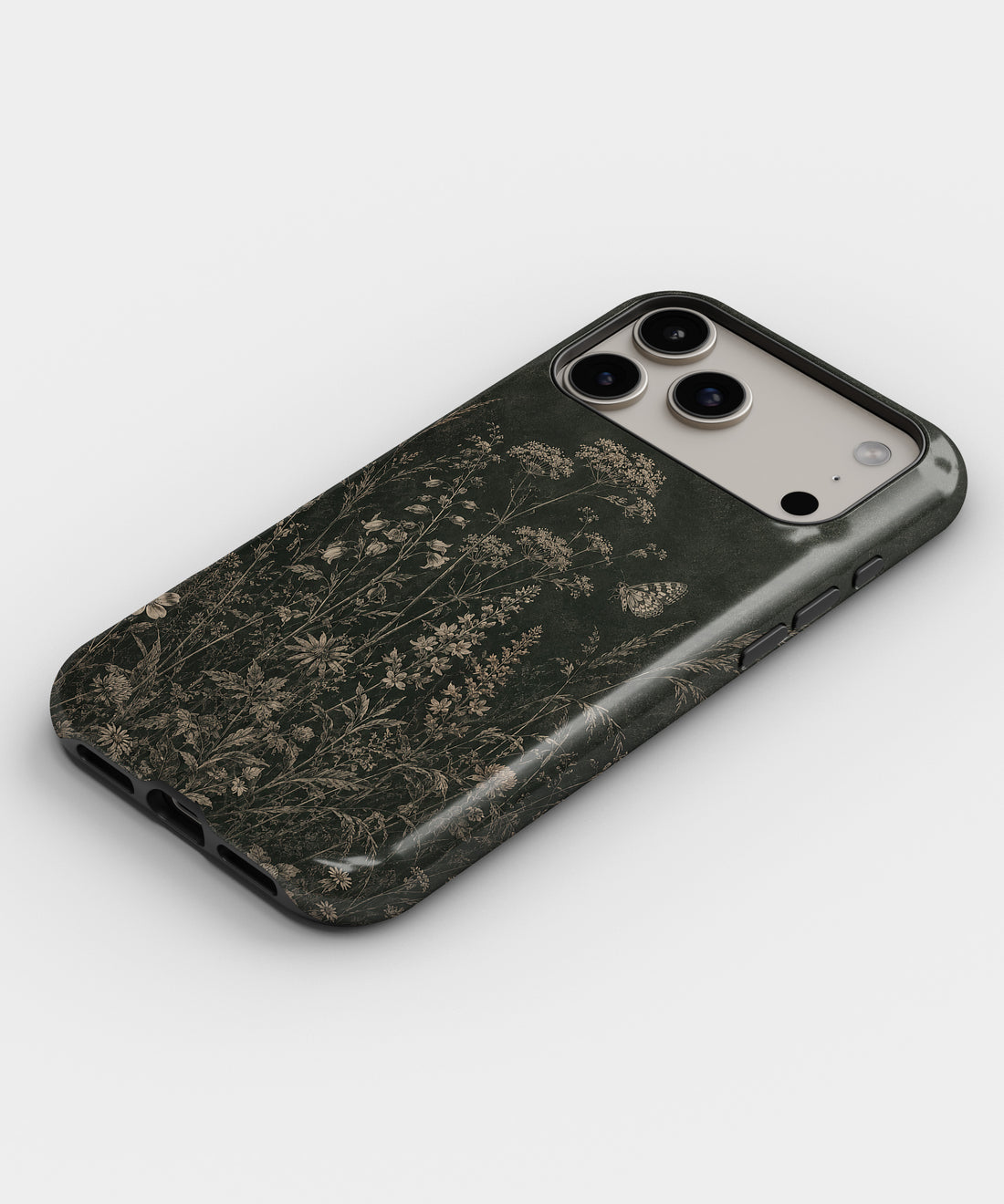 Botanical Meadow Floral MagSafe iPhone Tough Case – Custom Name Option – product image 2