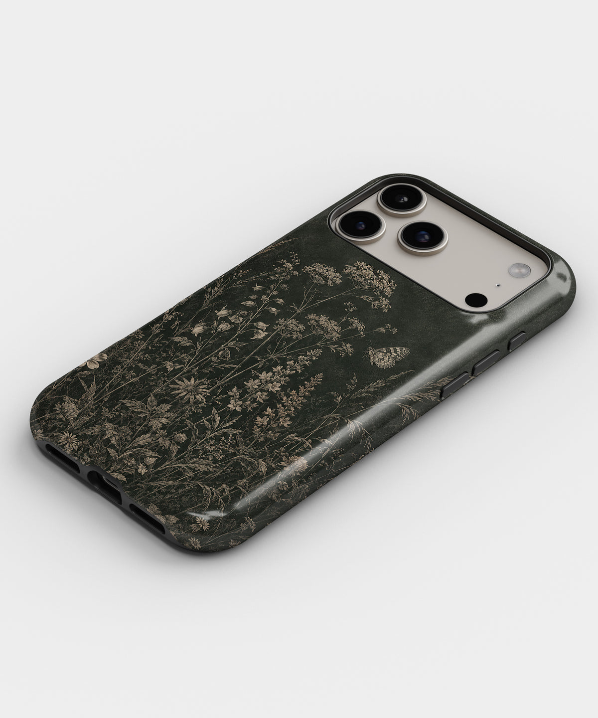 Botanical Meadow Floral MagSafe iPhone Tough Case – Custom Name Option – product image 2