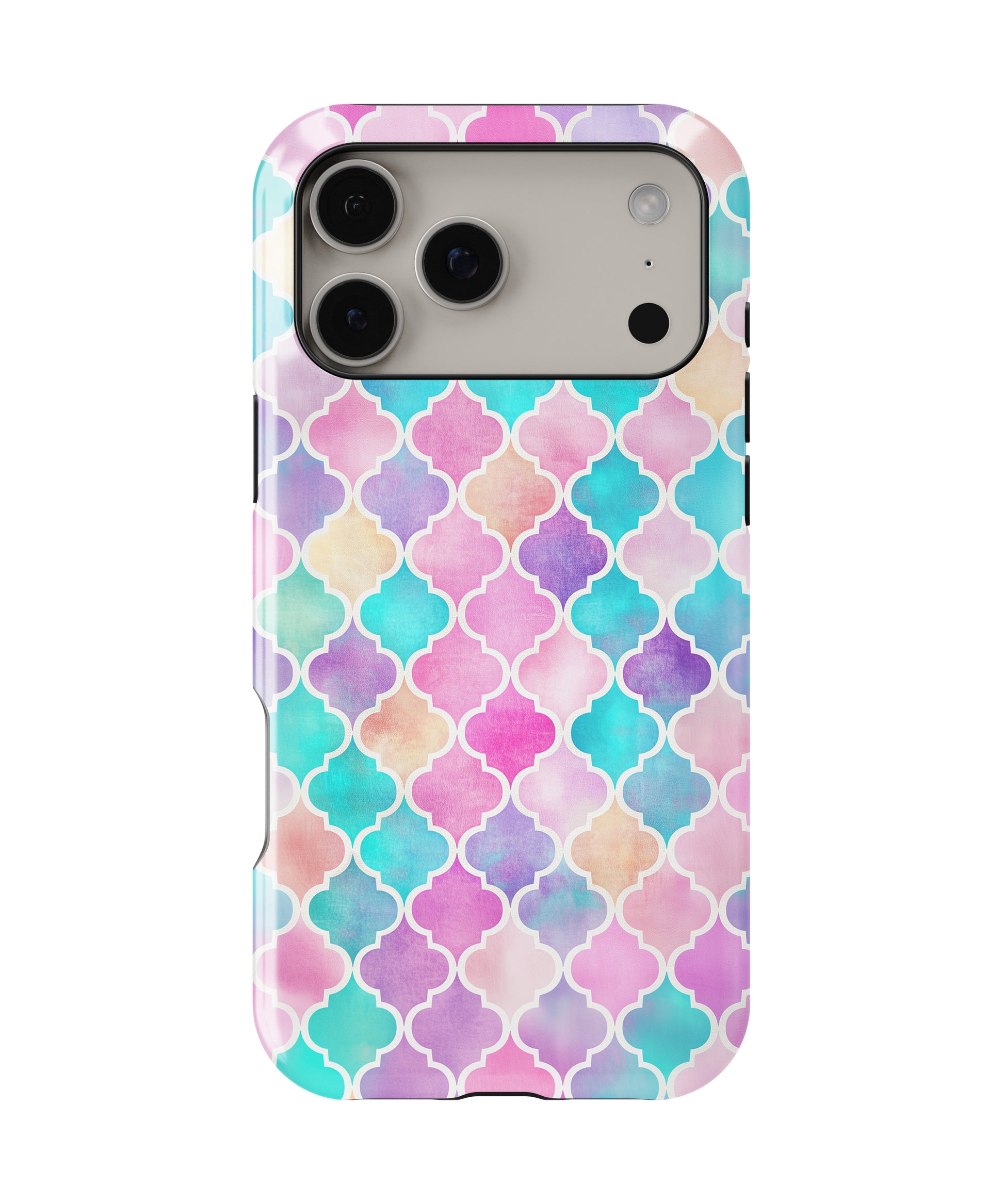 Rainbow Moroccan Pattern MagSafe iPhone Tough Case – Custom Name Option – product image 1