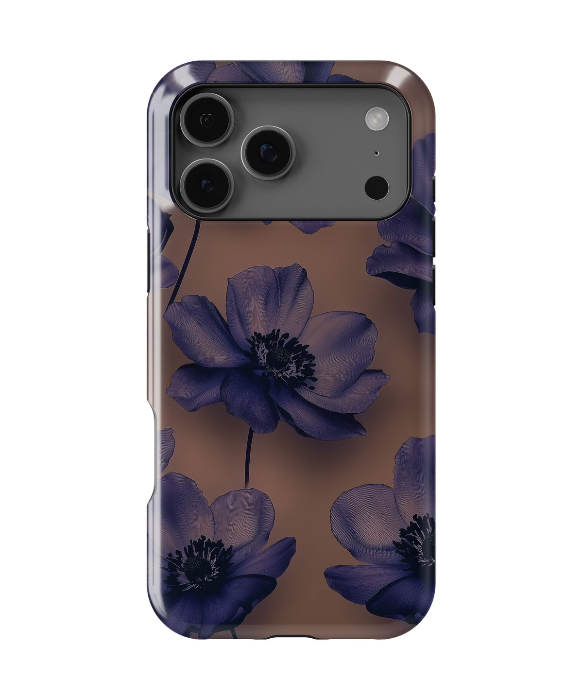 Midnight Violet Bloom Shockproof MagSafe Case for iPhone - iPhone 17 Pro Max (6.9")