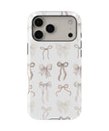 Ivory Coquette Bow Shockproof MagSafe Case for iPhone - iPhone 17 Pro Max (6.9