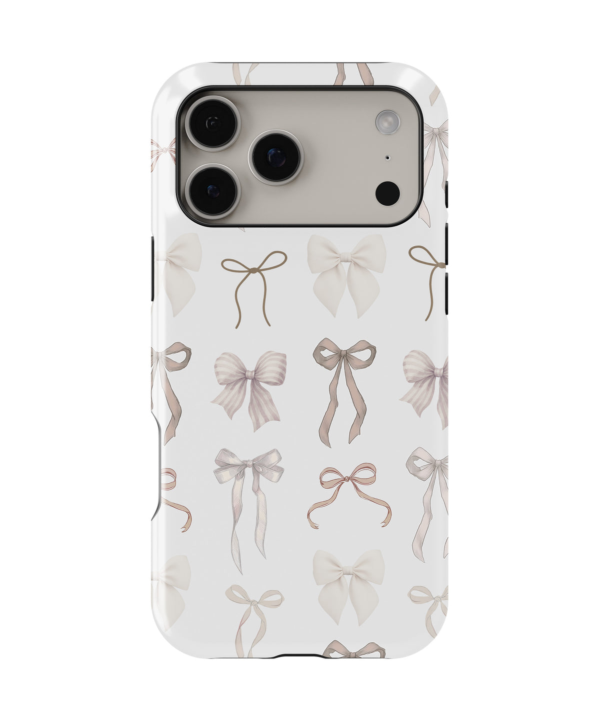 Ivory Coquette Bow Shockproof MagSafe Case for iPhone - iPhone 17 Pro Max (6.9")
