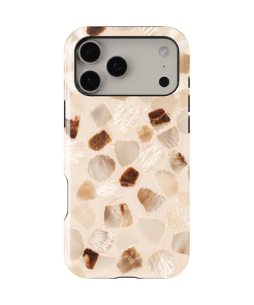 Ivory Pearl Tortoise Shell Shockproof MagSafe Case for iPhone - iPhone 17 Pro Max (6.9")