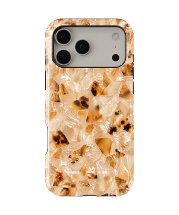 Champagne Pearl Tortoise Shell Shockproof MagSafe Case for iPhone - iPhone 17 Pro Max (6.9")