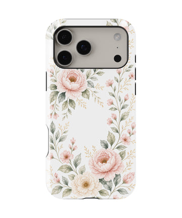 Blush Peony Floral Shockproof MagSafe Case for iPhone - iPhone 17 Pro Max (6.9")