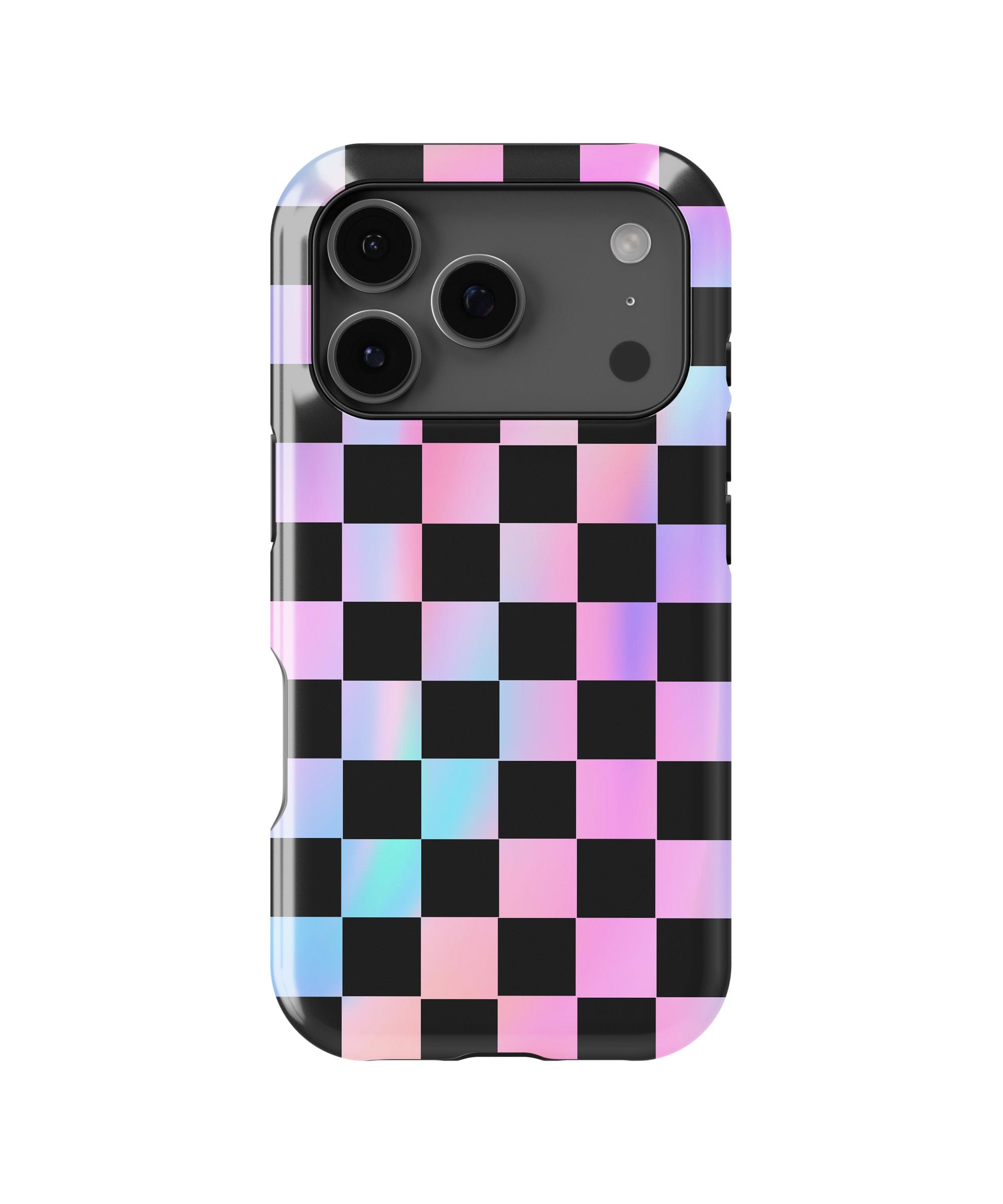 Neon Mirage Checkerboard MagSafe iPhone Tough Case – Custom Name Option – product image 10