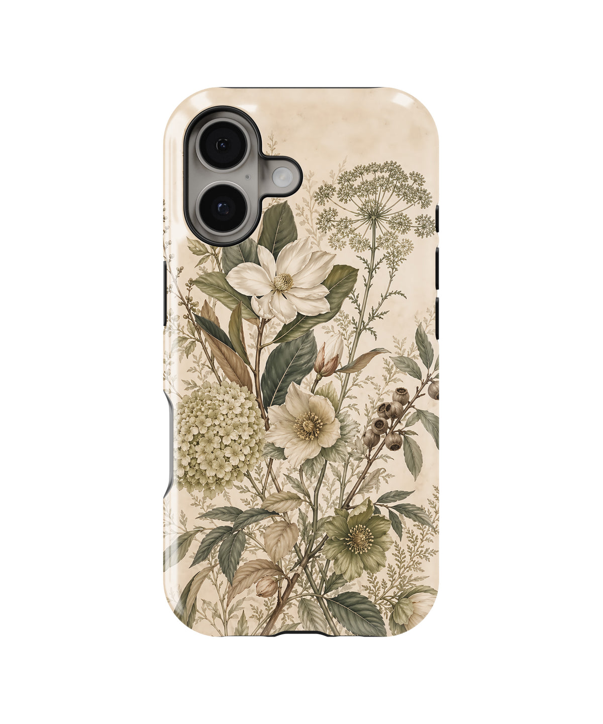 Ivory Botanical Bloom Shockproof MagSafe Case for iPhone - iPhone 17 (6.3")