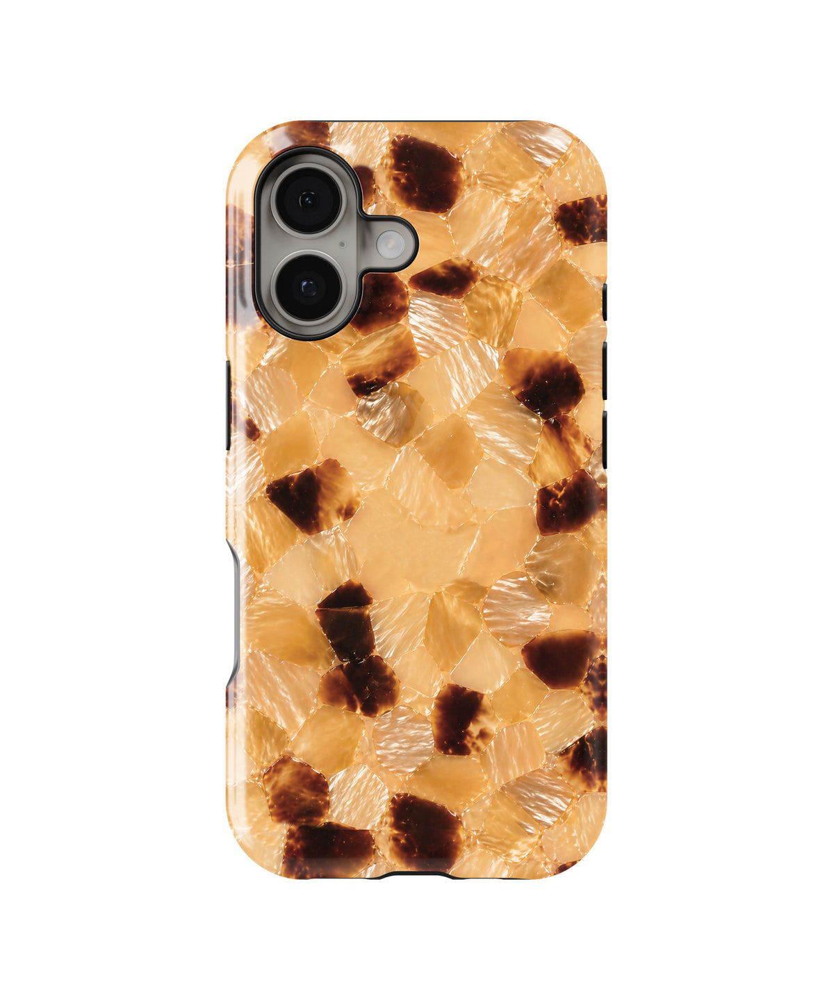 Golden Amber Mosaic MagSafe iPhone Tough Case – Custom Name Option – product image 3