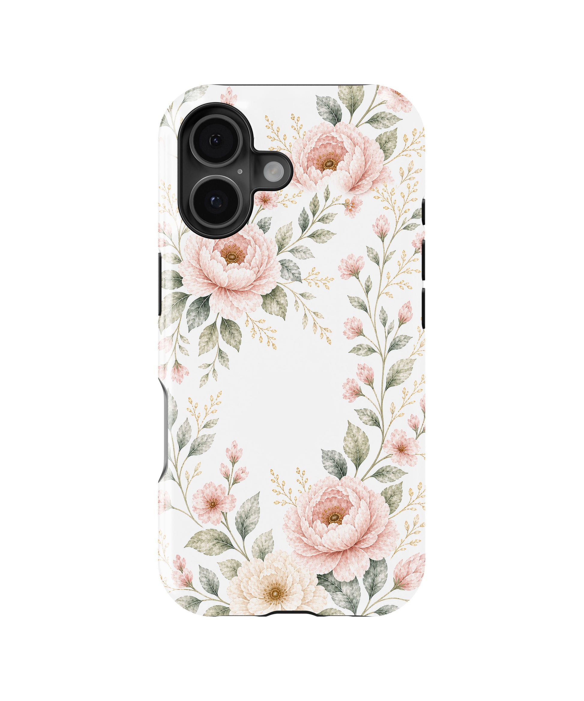 Blush Peony Floral Shockproof MagSafe Case for iPhone - iPhone 17 (6.3")