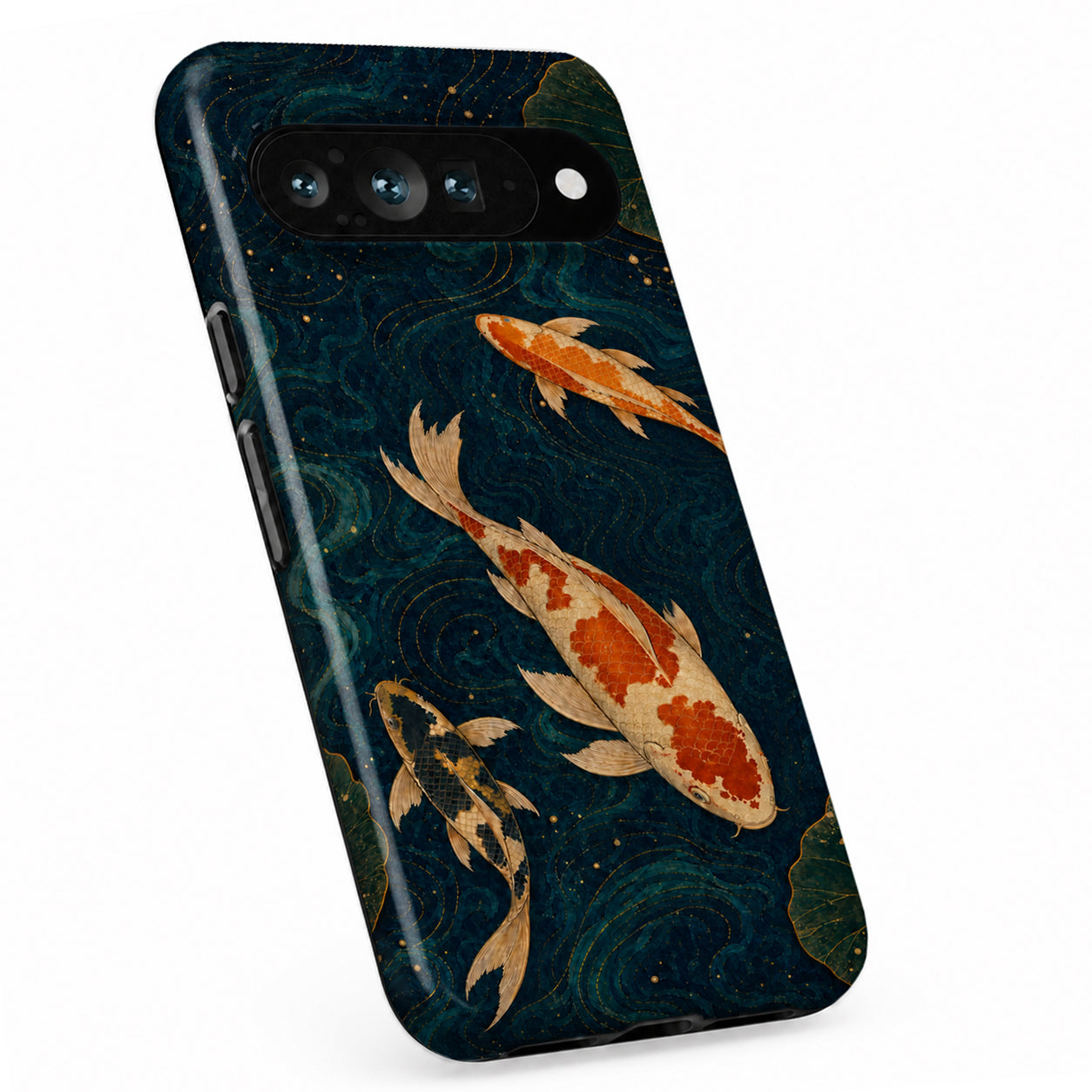 Japanese Koi Fish Google Pixel case with decorative patterned artwork