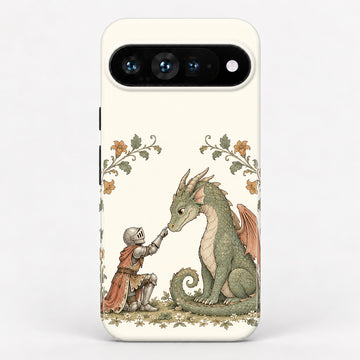 Knight and Friendly Dragon Google Pixel Case - centered back view