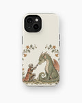 Knight and Friendly Dragon MagSafe iPhone Tough Case, rear view, iPhone11-15 model image group