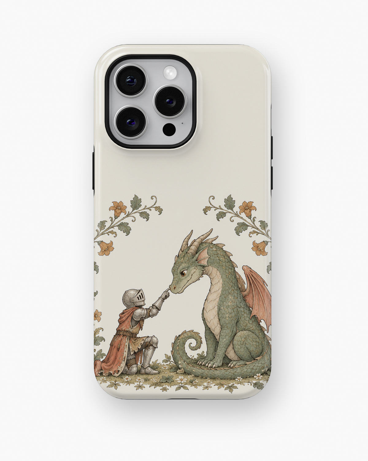 Knight and Friendly Dragon MagSafe iPhone Tough Case, rear view, iPhone11-16ProMax model image group