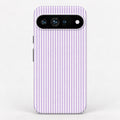 Lavender and White Pinstripe Google Pixel Case - centered back view