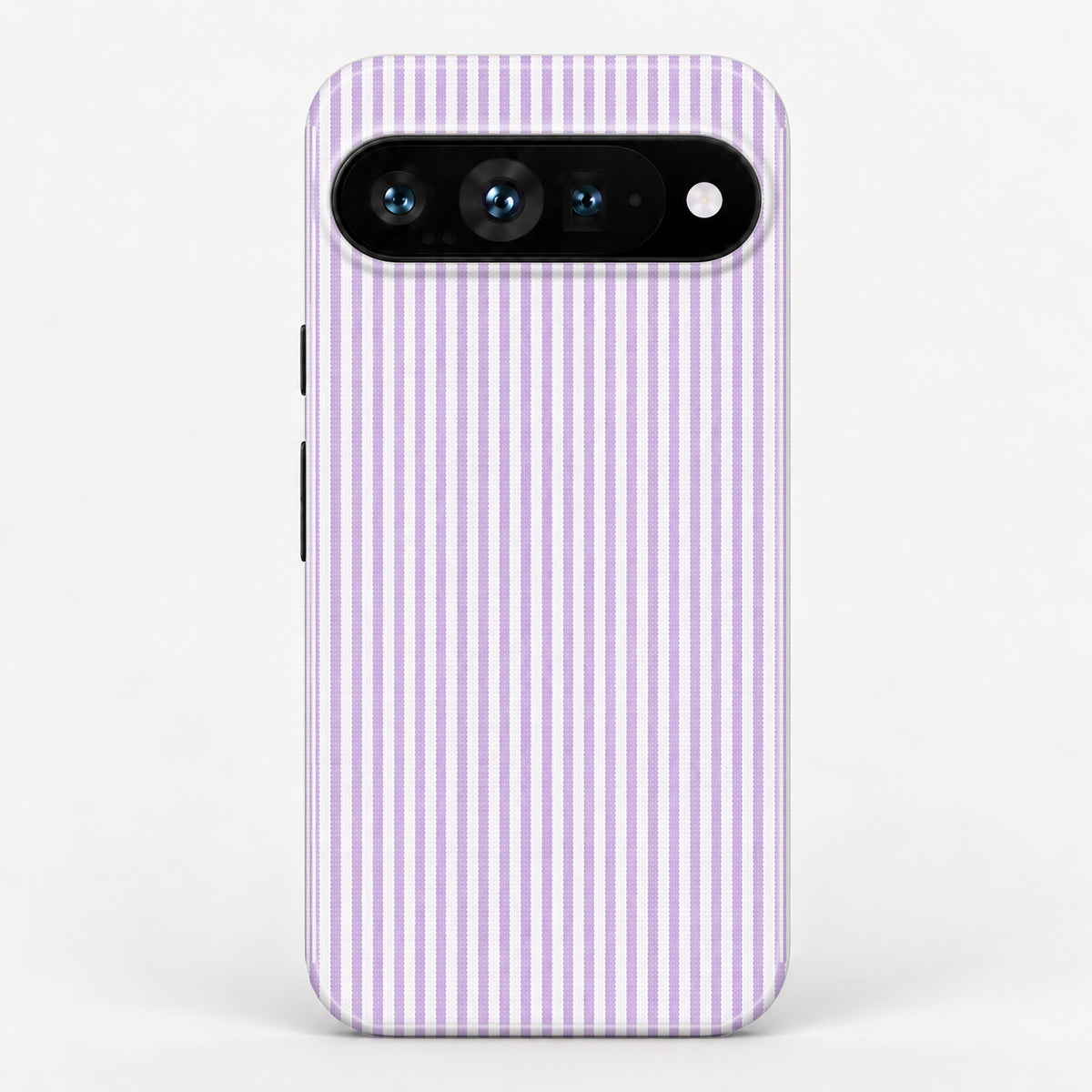 Lavender and White Pinstripe Google Pixel Case - centered back view