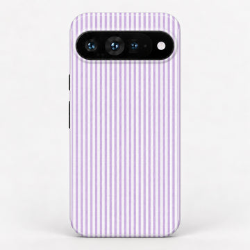 Lavender and White Pinstripe Google Pixel Case - centered back view