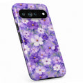 Lavender Daisy Floral Google Pixel case with botanical flowers and leaves