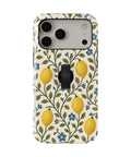 Lemon Botanical MagSafe Loop iPhone Case with built-in finger loop closed
