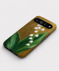Lily of the Valley on Gold Google Pixel case front view