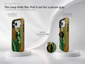 Lily of the Valley on Gold MagSafe Loop iPhone Case side view showing the built-in finger loop