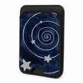 Midnight Blue Celestial Spiral MagSafe Card Holder, front view