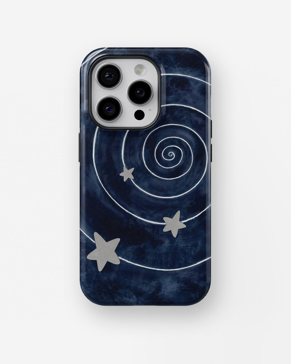 Midnight Blue Celestial Spiral MagSafe iPhone Tough Case, rear view, iPhone11-16Pro model image group
