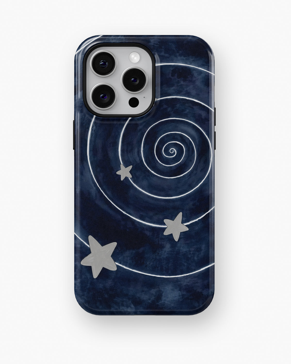 Midnight Blue Celestial Spiral MagSafe iPhone Tough Case, rear view, iPhone11-16ProMax model image group