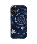 Midnight Blue Celestial Spiral MagSafe iPhone Tough Case, rear view, iPhone16+16Plus+17 model image group
