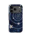 Midnight Blue Celestial Spiral MagSafe iPhone Tough Case, rear view, iPhone17-18Pro model image group