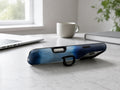 Midnight Navy Sky Blue Color Block MagSafe Loop iPhone Case shown in a neutral white professional lifestyle setting