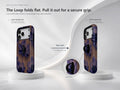 Midnight Purple Floral MagSafe Loop iPhone Case side view showing the built-in finger loop