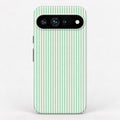 Mint Green and White Pinstripe Google Pixel Case - centered back view