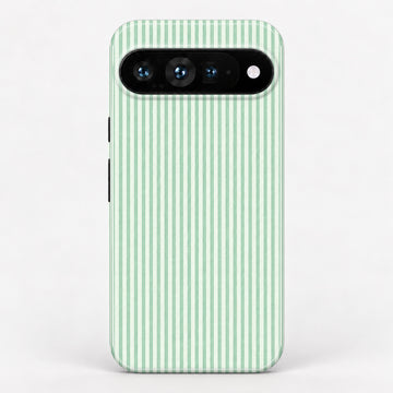 Mint Green and White Pinstripe Google Pixel Case - centered back view