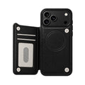 Mocha Noir MagSafe flip wallet case open interior with card slots and magnetic ring
