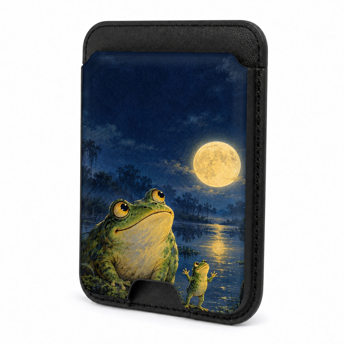 Moonlit Frog by the Lake MagSafe Card Holder