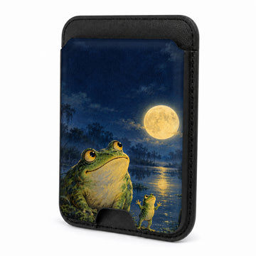 Moonlit Frog by the Lake MagSafe Card Holder, front view