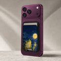Moonlit Frog by the Lake MagSafe Card Holder, attached to a compatible phone