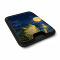 Moonlit Frog by the Lake MagSafe Card Holder, angled view showing the thumb access opening