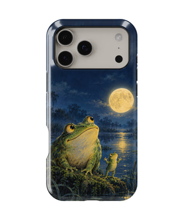 Moonlit Frog by the Lake MagSafe iPhone Tough Case, rear view, iPhone17-18ProMax model image group